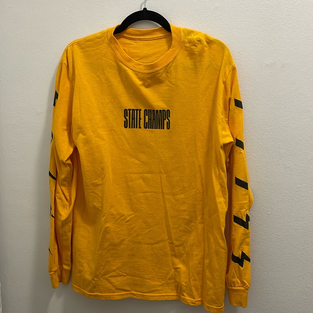 State Champs Yellow Lightning Tiger Long Sleeve Band Merch T-Shirt